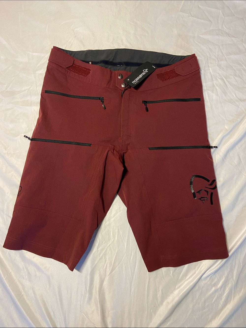 Men's Burgundy Hybrid Ride Shorts Norrona Fjora Flex